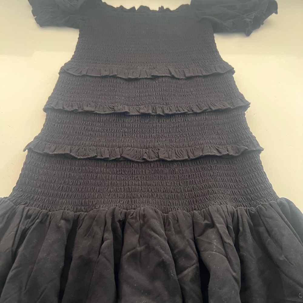 Katie J NYC Black Ruffle Dress